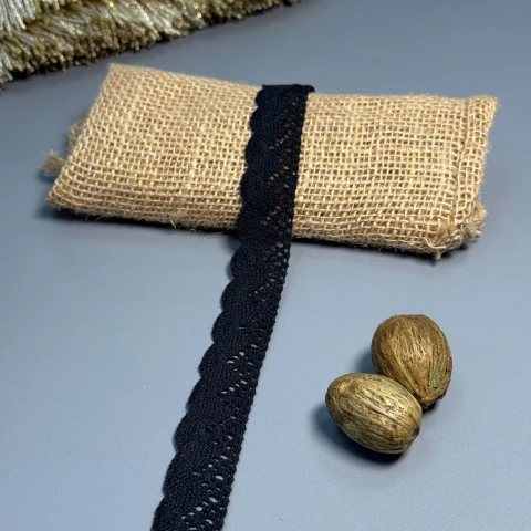 Мереживо макраме 11-5 2 см.(200 ярдів/182,8 м.), чорний