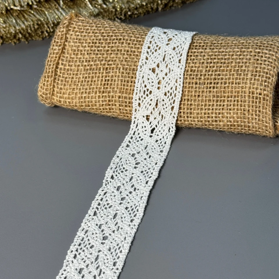 Мереживо макраме 8555 3 см. (200 ярдів/182,8 м.), молочний