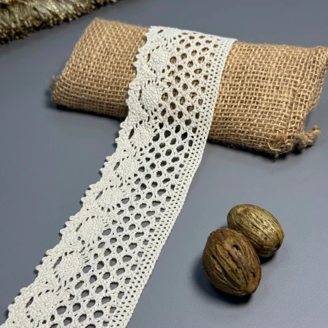 Мереживо макраме 8577 6 см (100 ярдів/91,4 м.), бежевий