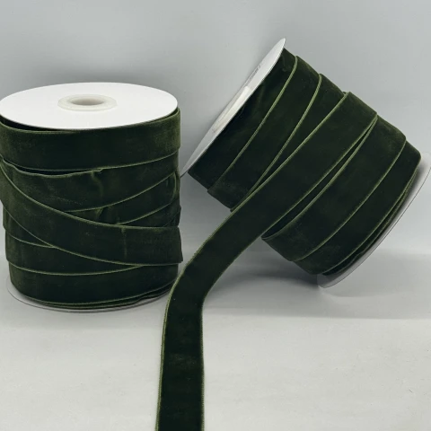 Стрічка оксамит 2 см (25 ярдів/22,75 м.), 36 оливковий