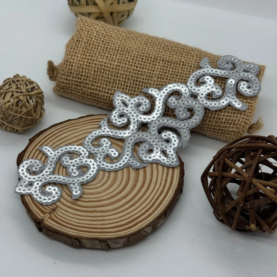 Аплікація клейова люрекс 8573 (20 шт.), срібло