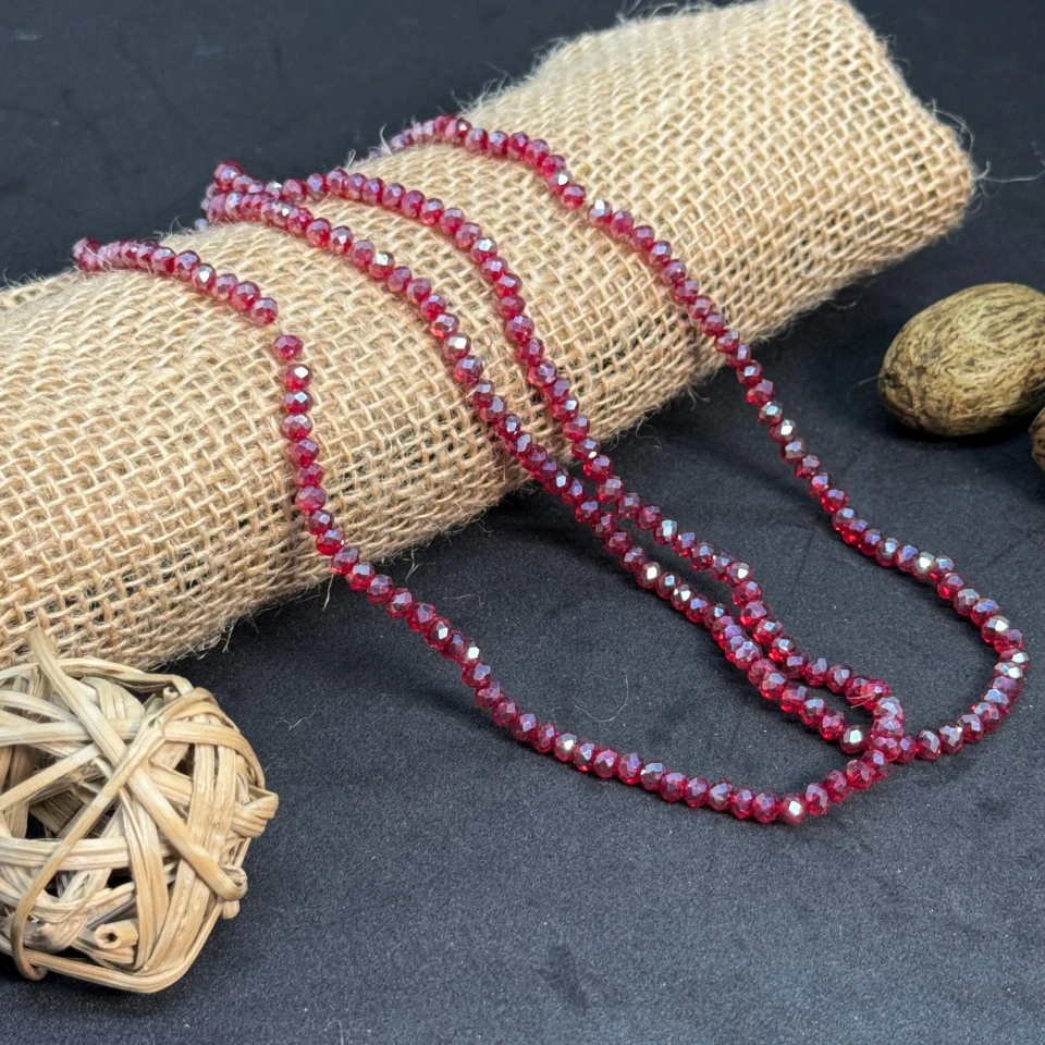 Хрусталь на нитці 4 мм (10*113 шт.), М135 бордовий