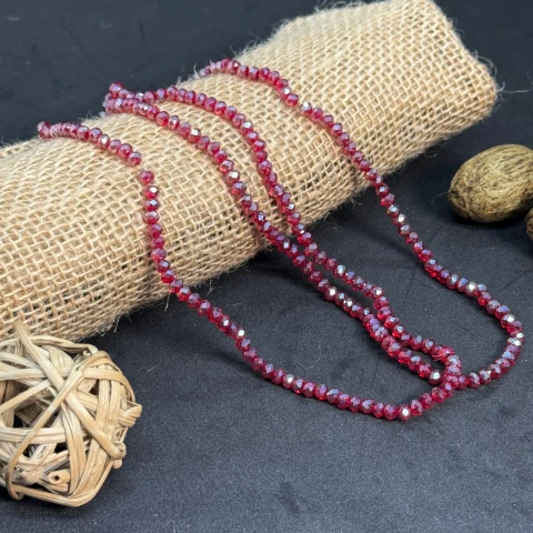 Хрусталь на нитці 4 мм (10*113 шт.), М135 бордовий