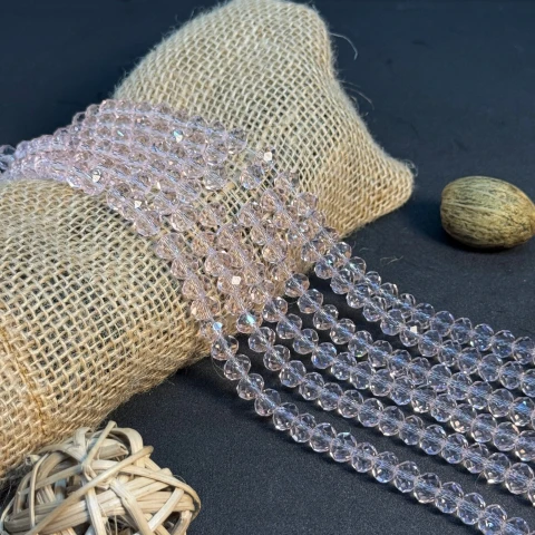 Хрусталь на нитці 8 мм (10*63 шт.), М006 світлий рожевий