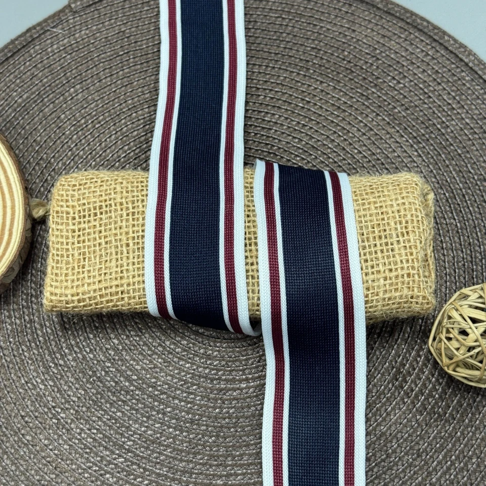 Лампас трикотажний D#8 4 см (50 м), синій+червоний