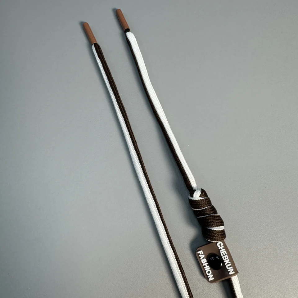 Шнурок в штани CHEBKUN (140 см), коричневий+білий